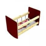 עריסה מתנדנדת לבובה מעץ