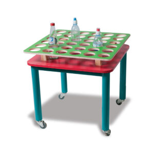 עגלת בקבוקים מעץ