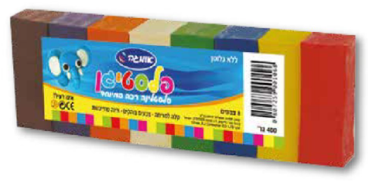פלסטלינה400 גר' 8 צבעים