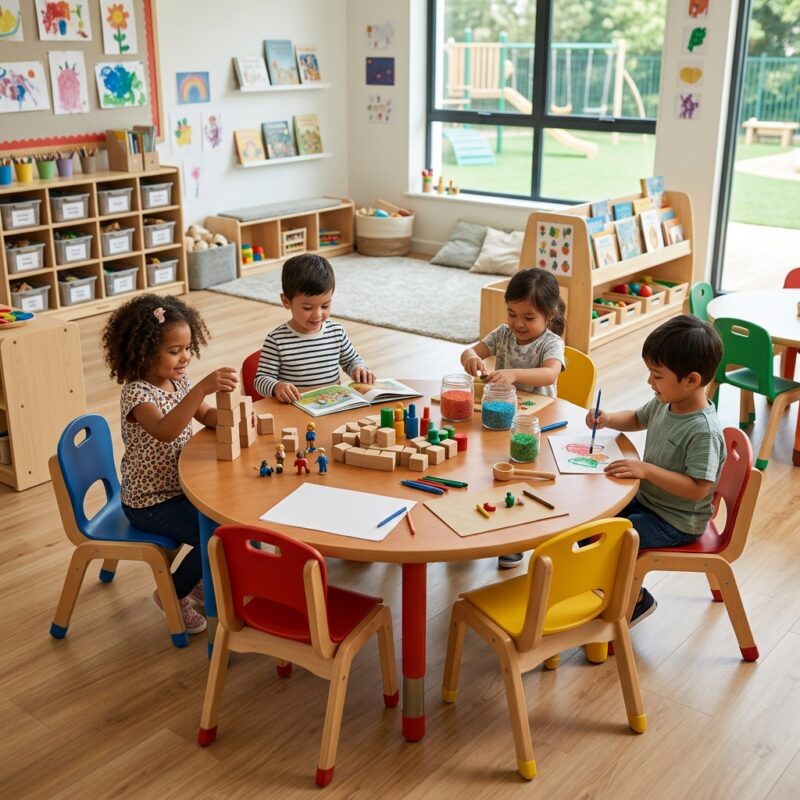 שולחנות לגן ילדים - המחשה לשולחנות לגן ילדים - איך ליצור סביבת למיד...