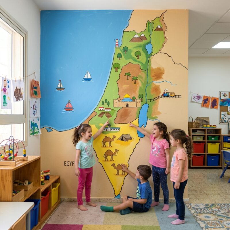 תמונה של מפת ארץ ישראל - דוגמה לתמונה של מפת ארץ ישראל - לעיצוב גן ילדים...